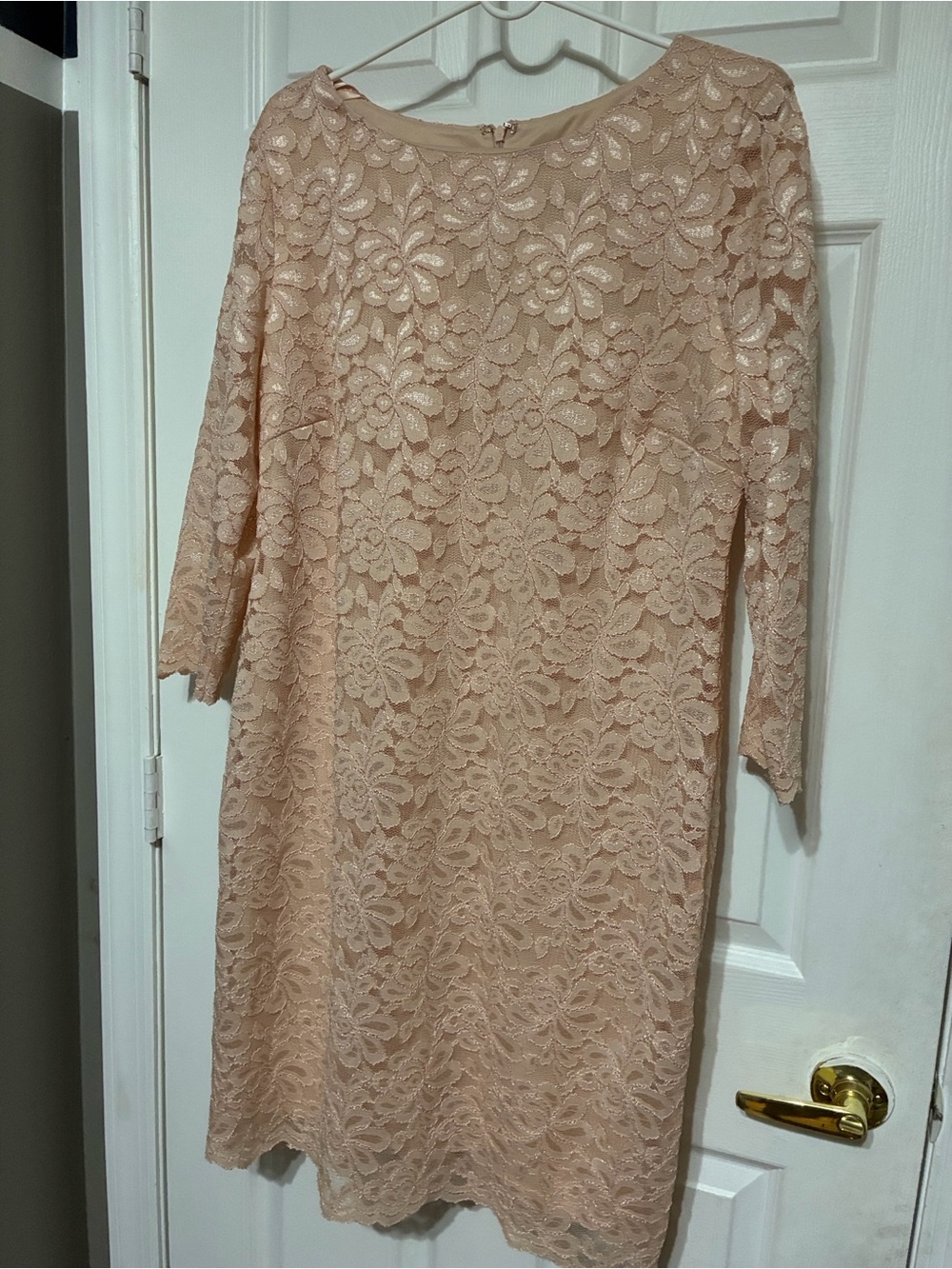 Style & Co. Blush Lace Long Sleeve Shift Dress
